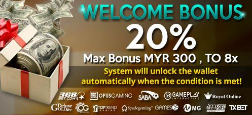 WELCOME BONUS 20%